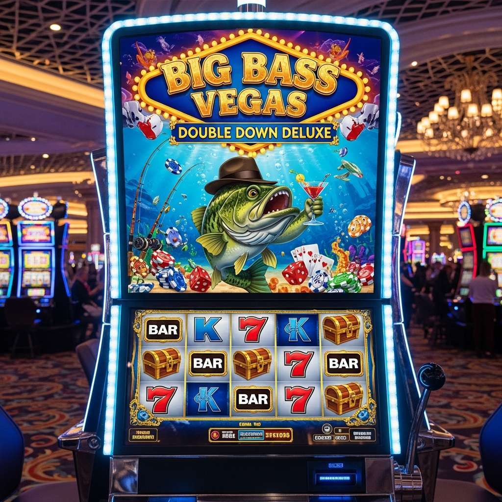 Big Bass Vegas Double Down Deluxe Persone giocano alle slot machine in un casinò